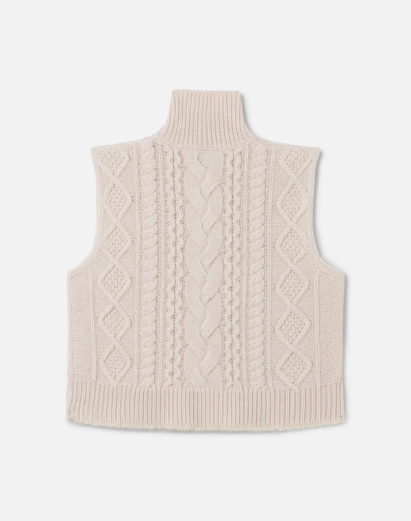 Re Done Cable Turtleneck Vest Linen