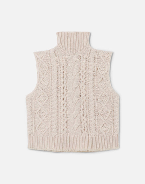 re done Cable Turtleneck Vest Linen