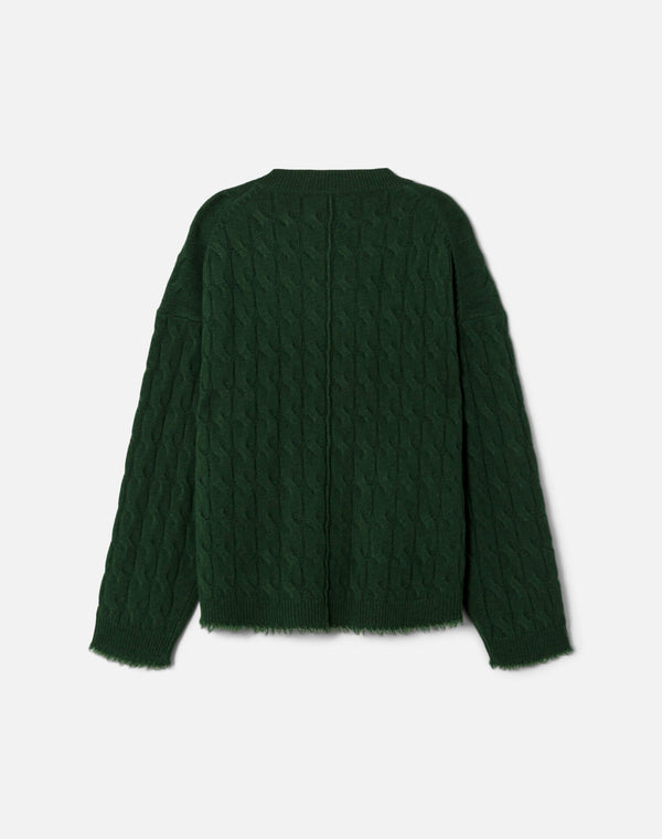 Re Done Cable V Neck Pullover Cedar