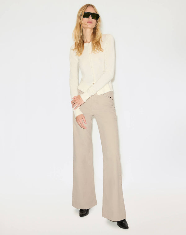 Re Done Cashmere Crewneck Cardigan Ivory