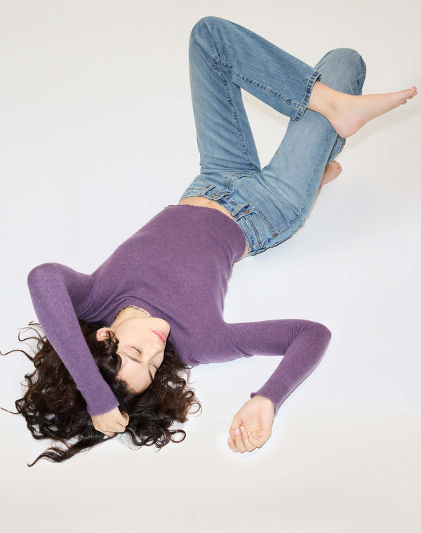 Re Done Cashmere Crewneck Pullover Raisin