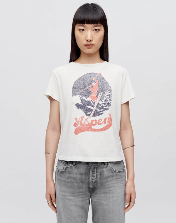 Re Done Classic "Aspen Ski" Tee Vintage White