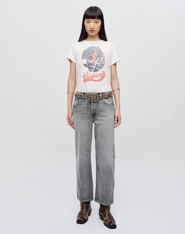 Re Done Classic "Aspen Ski" Tee Vintage White