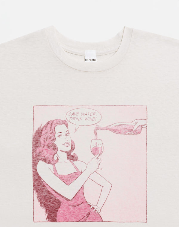 Re Done Classic "Drink Wine" Tee Vintage White