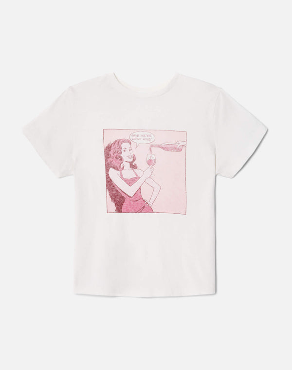 re done Classic "Drink Wine" Tee Vintage White