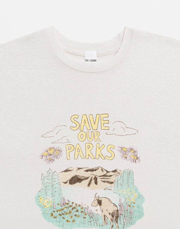 Re Done Classic "Save Our Parks" Tee Vintage White