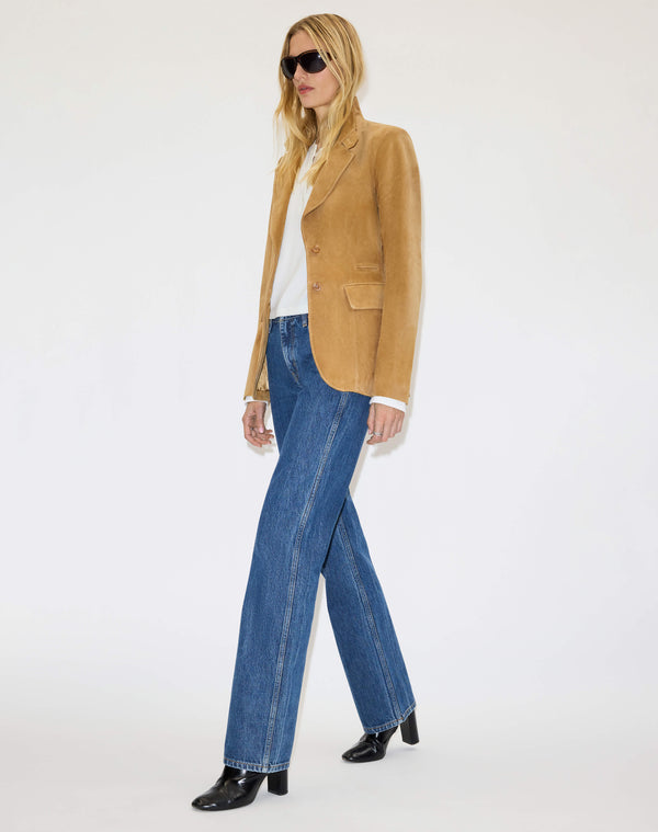 Re Done Classic Suede Blazer Tobacco