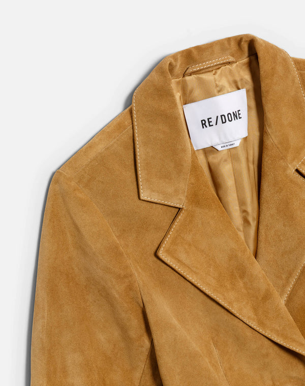 Re Done Classic Suede Blazer Tobacco