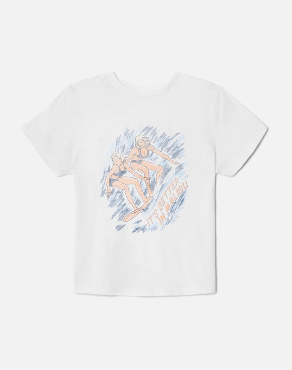 re done Classic "Surfer Girls" Tee Optic White