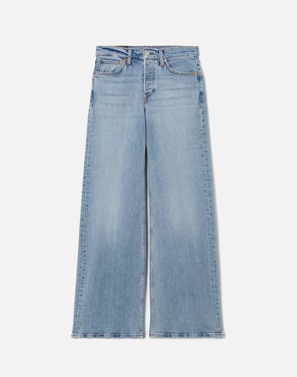 Re Done Comfort Stretch Mid Rise Wide Leg Mid 90s