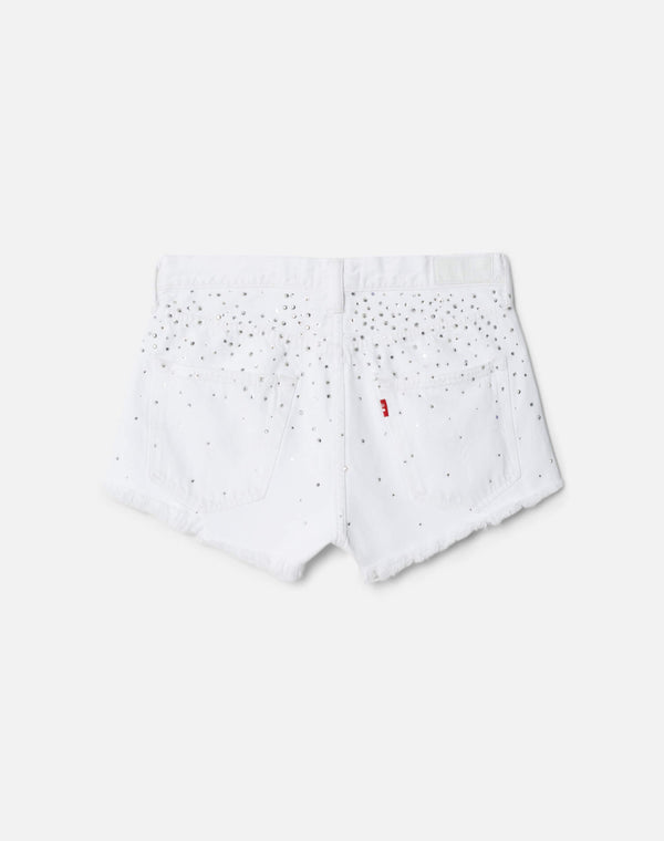 Re Done Crystal Mid Rise Relaxed Short White
