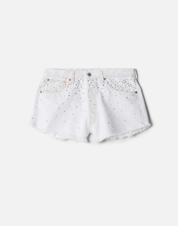 re done Crystal Mid Rise Relaxed Short White