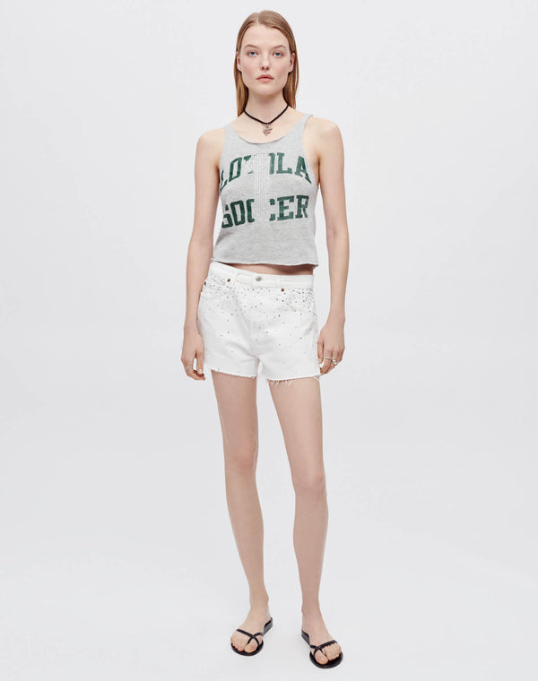 Re Done Crystal Mid Rise Relaxed Short White