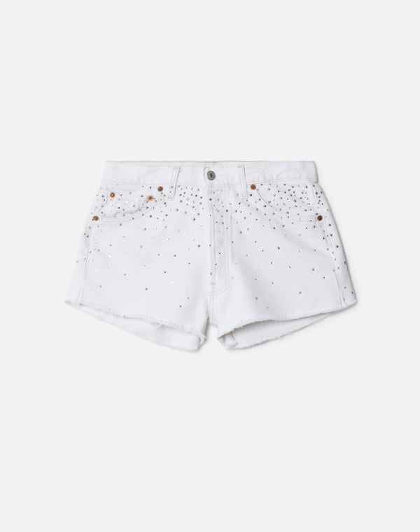 re done Crystal Mid Rise Relaxed Short White