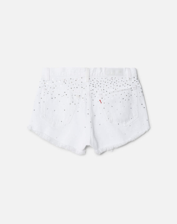 Re Done Crystal Mid Rise Relaxed Short White