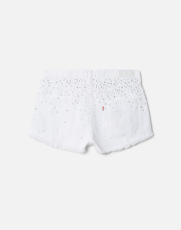 Re Done Crystal Mid Rise Relaxed Short White