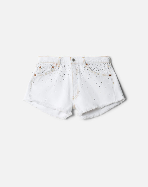 re done Crystal Mid Rise Relaxed Short White
