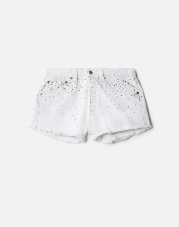 re done Crystal Mid Rise Relaxed Short White
