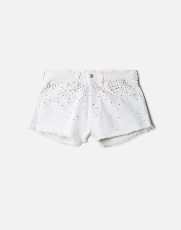 re done Crystal Mid Rise Relaxed Short White