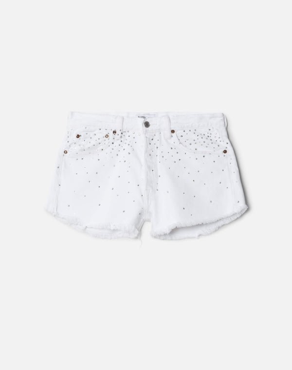 re done Crystal Mid Rise Relaxed Short White