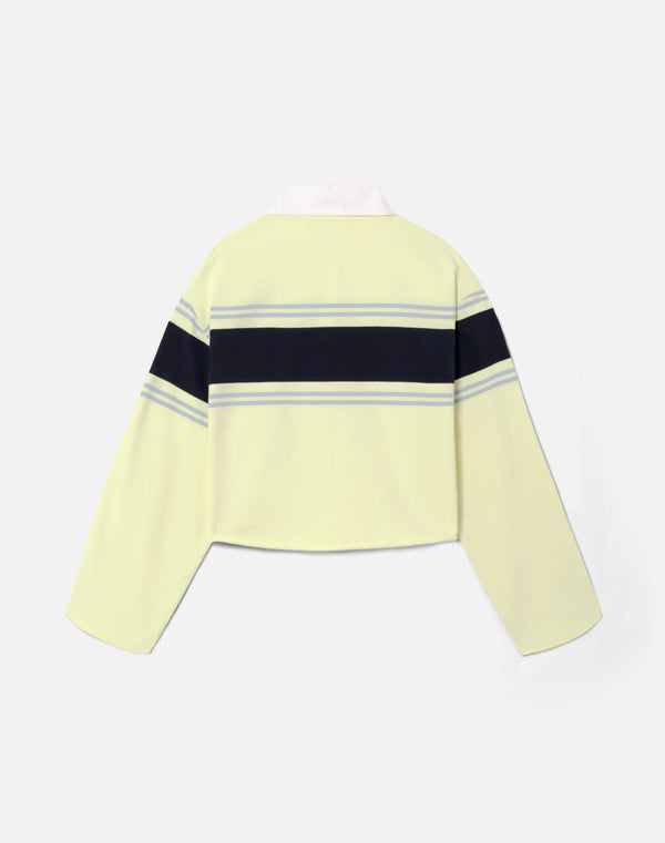 Re Done Cut Off Rugby Polo Limeade Stripe