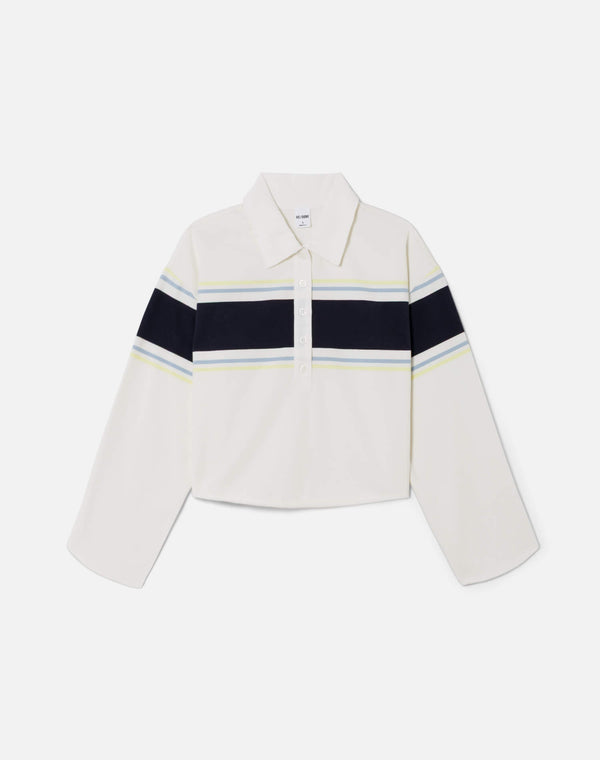 re done Cut Off Rugby Polo Off White Stripe