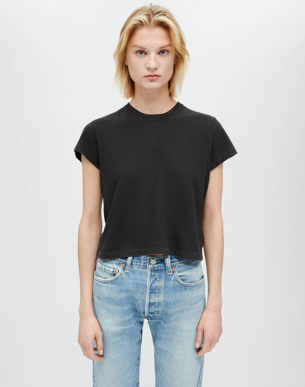 Re Done Hanes 1950s Boxy Tee Washed Black