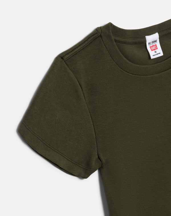 Re Done Hanes 60s Slim Tee Olive Branch