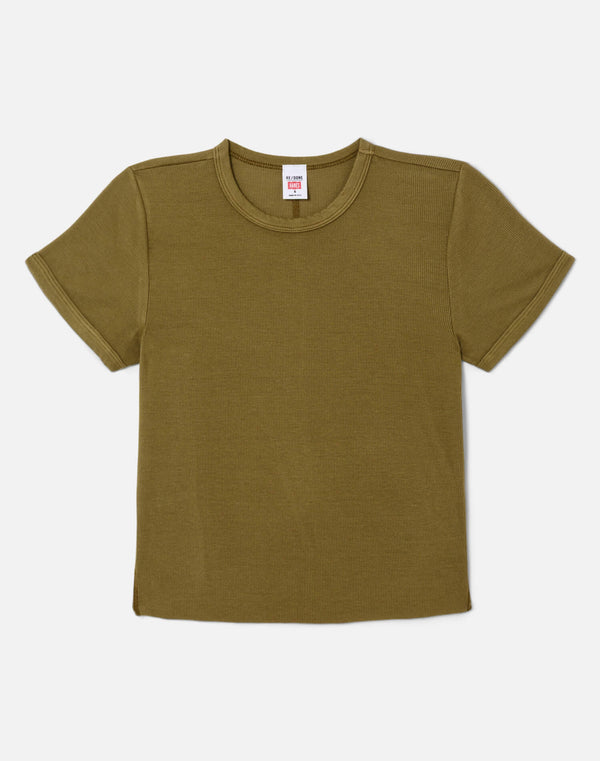 re done Hanes 90s Ribbed Cap Sleeve Tee Fatigue