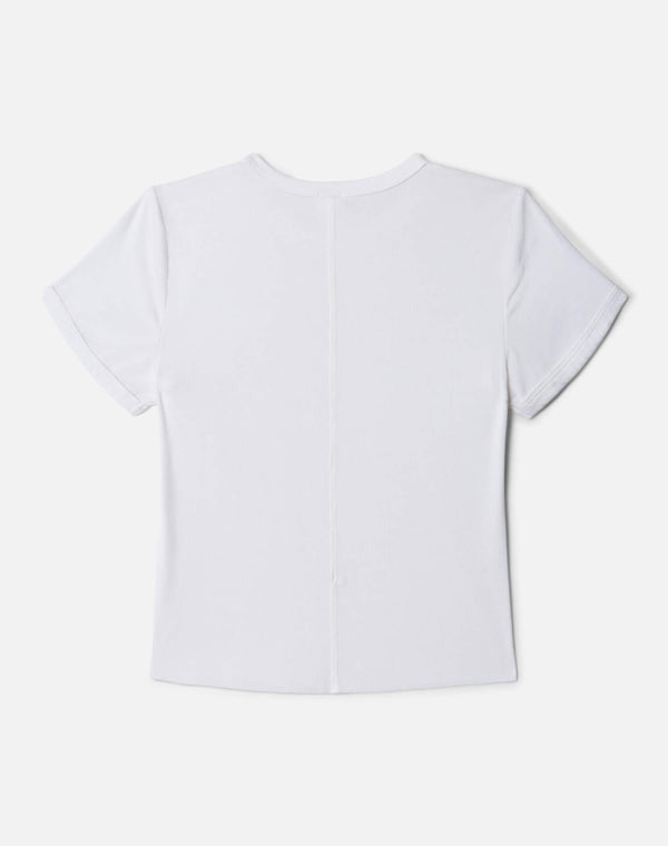 Re Done Hanes 90s Ribbed Cap Sleeve Tee Off White