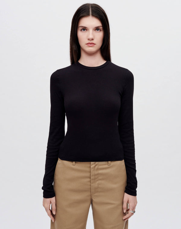 Re Done Hanes Baby Long Sleeve Vintage Black