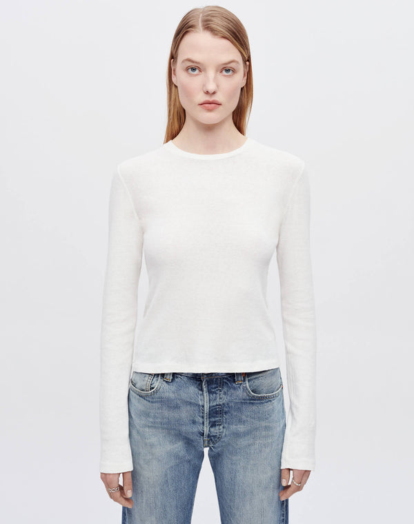 Re Done Hanes Baby Long Sleeve Vintage White