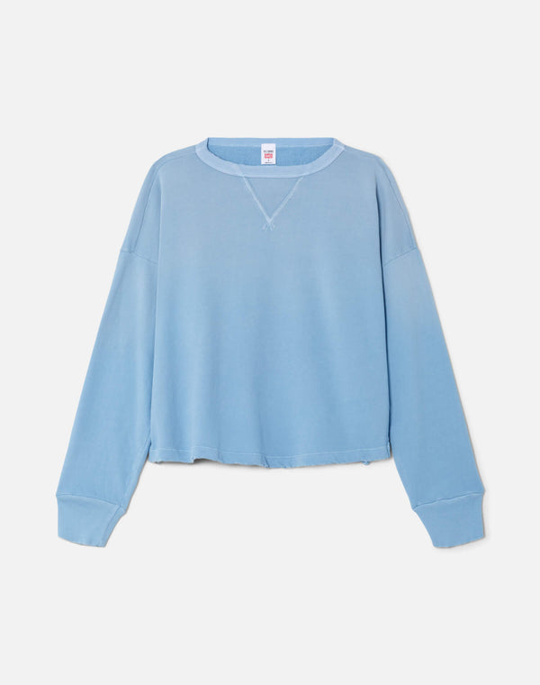 re done Hanes Boxy Crewneck Sweatshirt Deep Blue