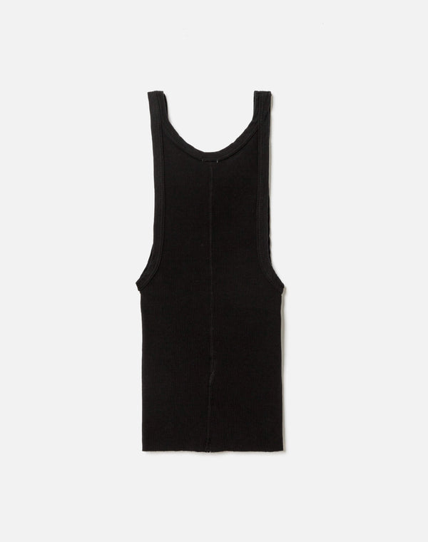 Re Done Hanes Cropped Ribbed Tank Black