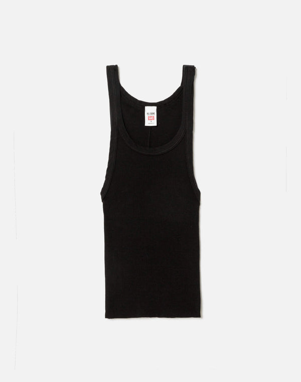 re done Hanes Cropped Ribbed Tank Black