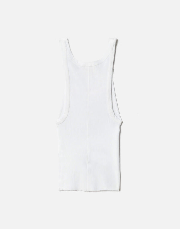 Re Done Hanes Cropped Ribbed Tank Optic White