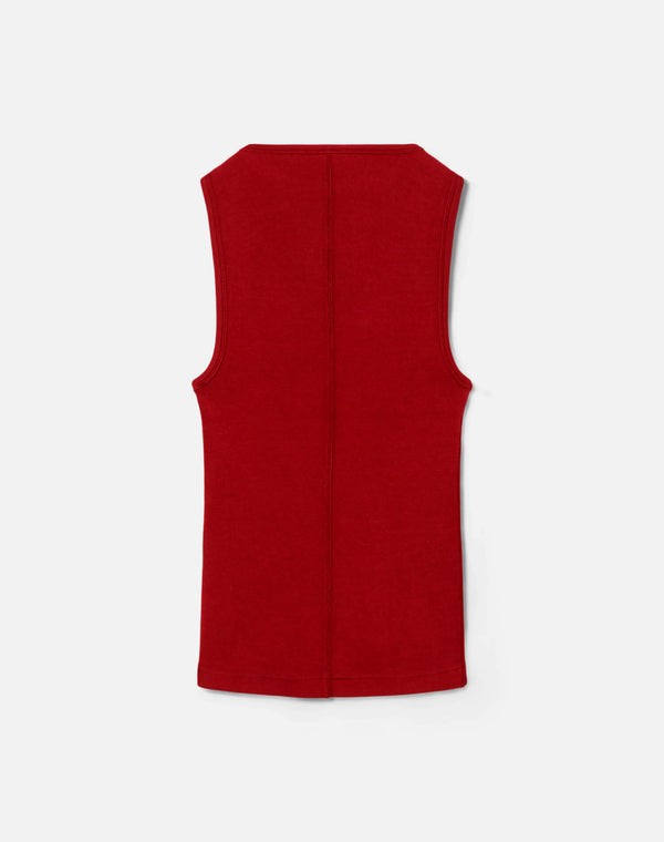 Re Done Hanes High Neck Tank Rosso