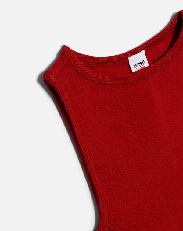 Re Done Hanes High Neck Tank Rosso