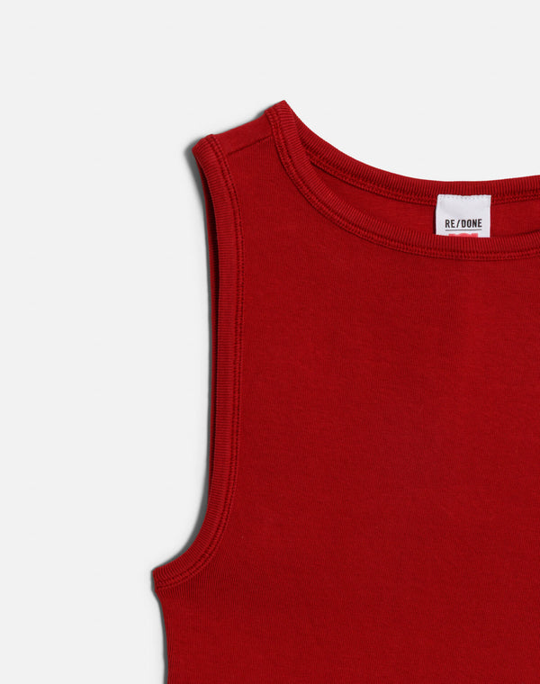 Re Done Hanes High Neck Tank Rosso