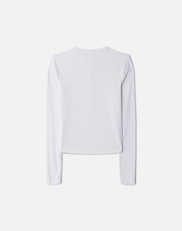 Re Done Hanes Long Sleeve Ribbed Henley Off White