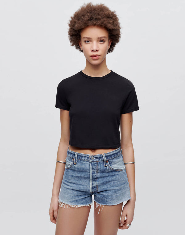 Re Done Hanes Micro Tee Black