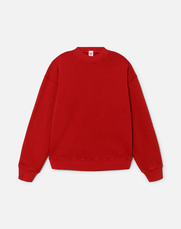 re done Hanes Oversized Crewneck Rosso
