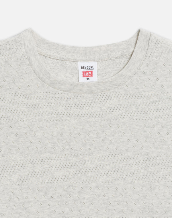 Re Done Hanes Pointelle 90s Baby Tee Heather Grey
