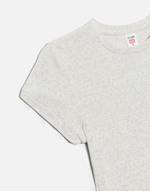 Re Done Hanes Pointelle 90s Baby Tee Heather Grey