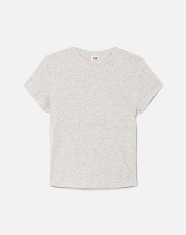 re done Hanes Pointelle 90s Baby Tee Heather Grey