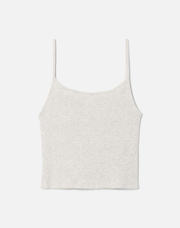 Re Done Hanes Pointelle Jolie Tank Heather Grey