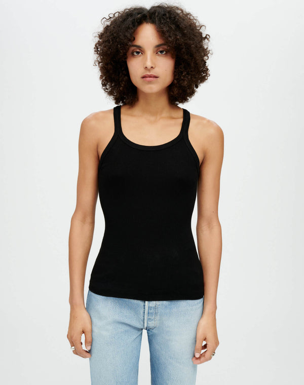 Re Done Hanes Ribbed Tank Black