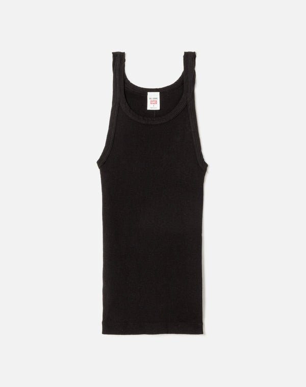 re done Hanes Ribbed Tank Black