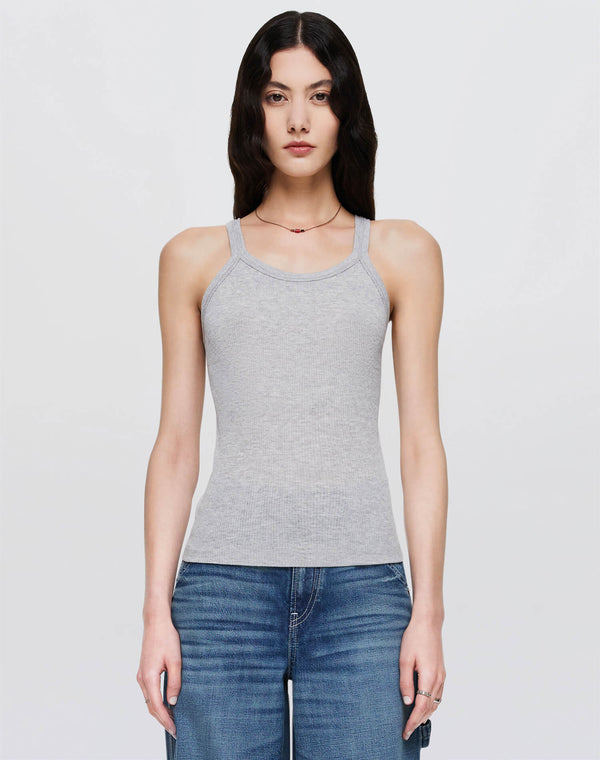 Re Done Hanes Ribbed Tank Heather Grey
