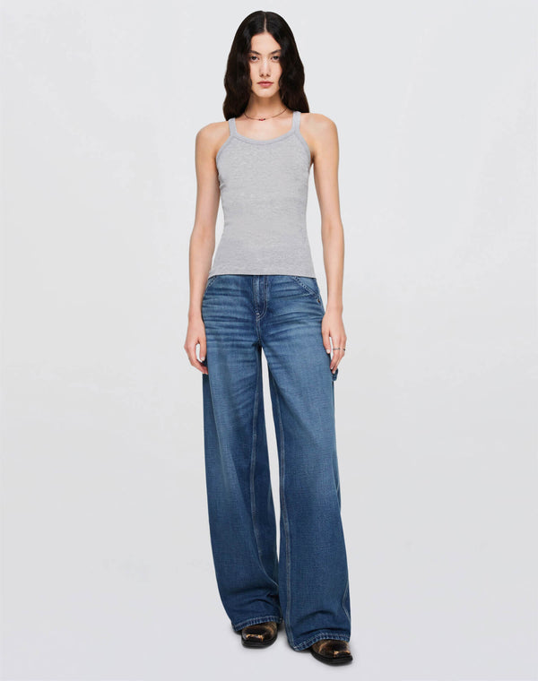 Re Done Hanes Ribbed Tank Heather Grey